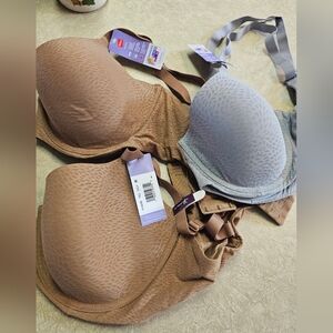 Women's Seamless Bra Set - Tan and Gray